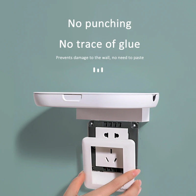 Plastic Outlet wall mounted shelf for Wifi Router Storage