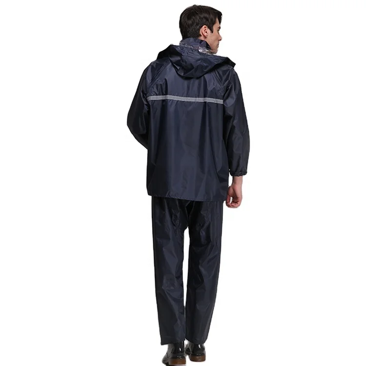 
Polyester reflective stripe black poncho raincoat 