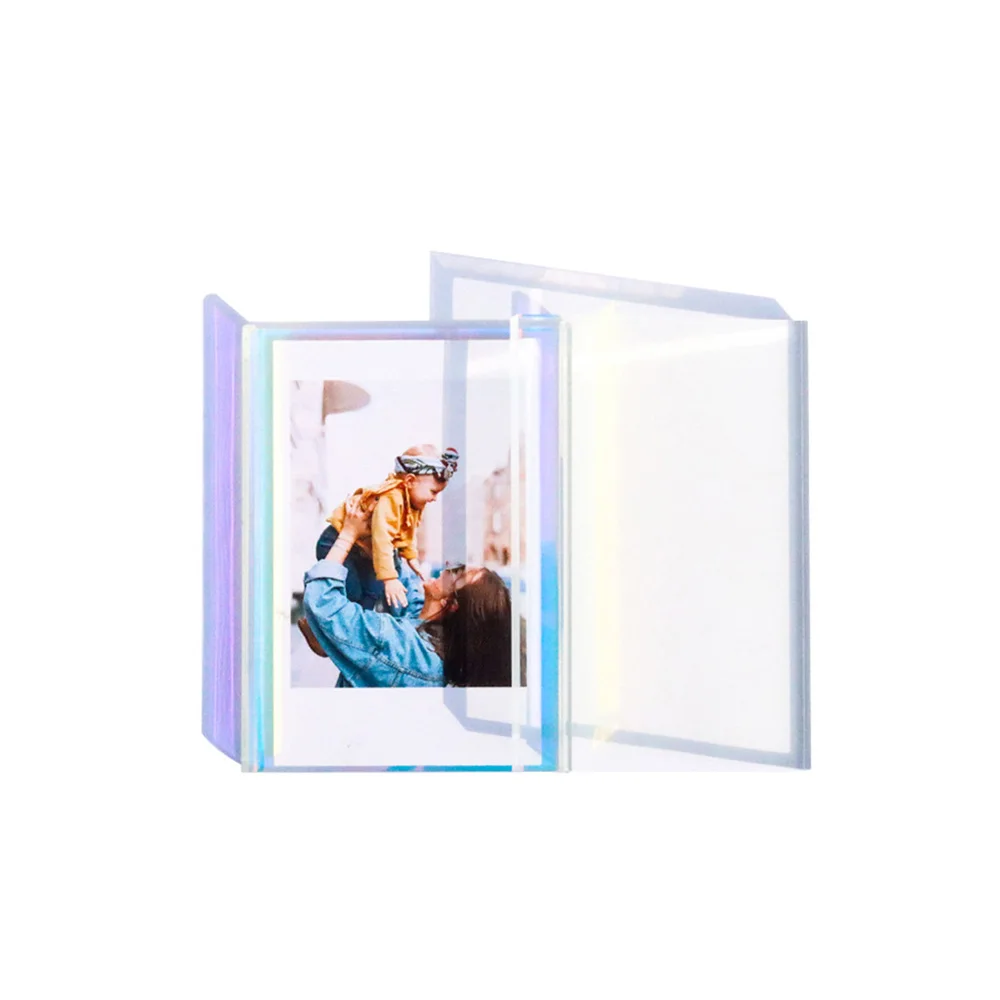 Wholesale Iridescent Mini 2x3 Acrylic Picture Display Polaroid Photo Frame for Tabletop