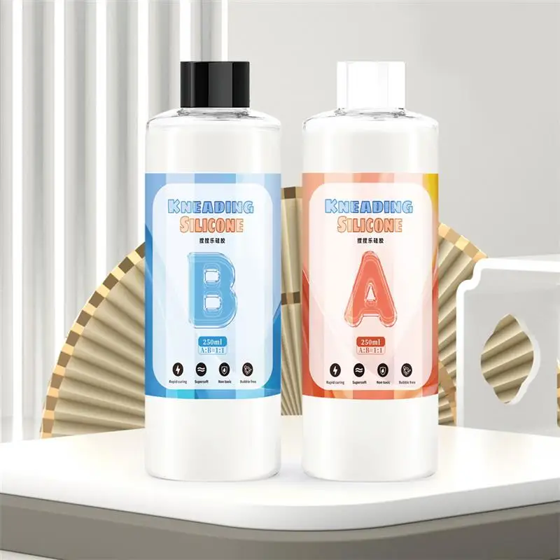 INTODIY 200/500/1000ml 1:1 Ab Epoxy Resin Adhesive Wet Gel Self Defoaming Kneading Liquid Silica Gel For Pressure Relief Toys