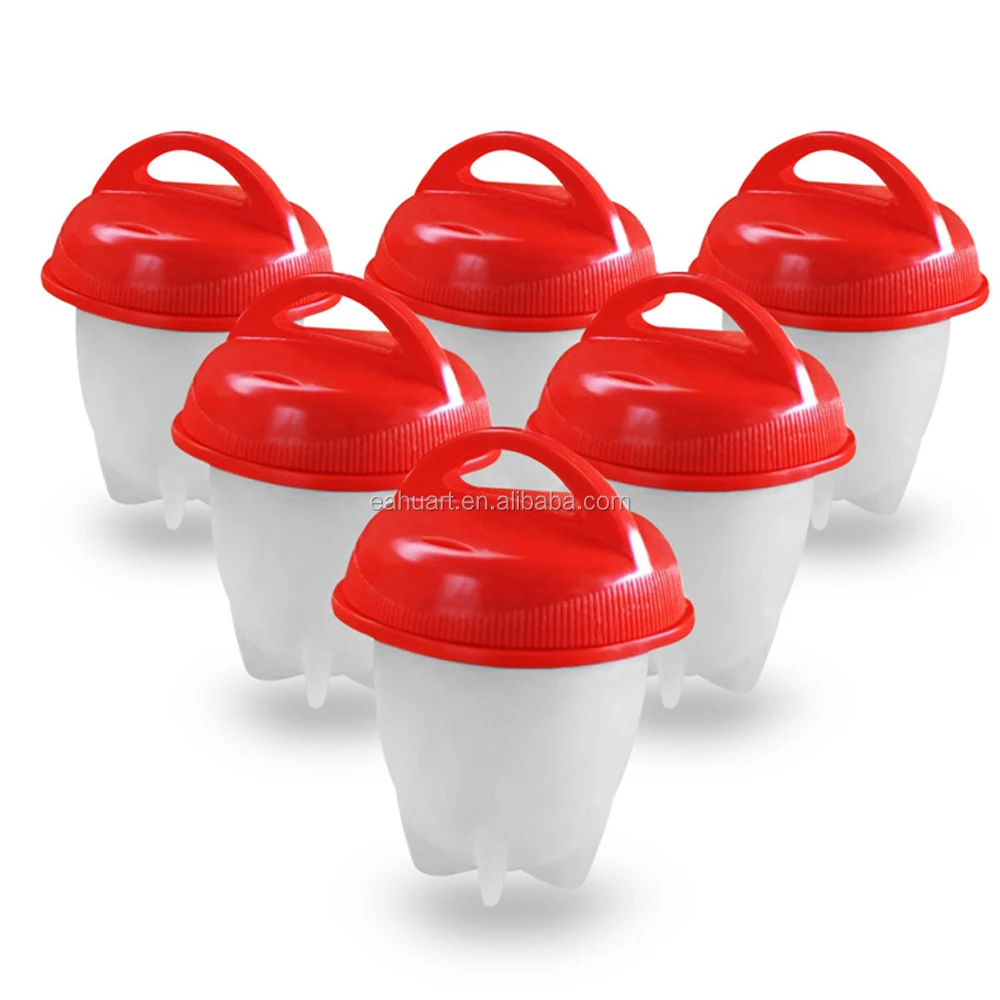 Best selling kitchen gadgets spiral egg holder silicone steamer silicone egg boiler with custom logo