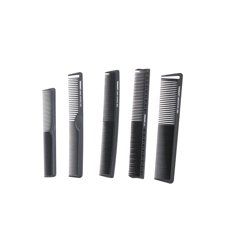 Professional Salon Hairdressing Tool Custom Barber Comb Cutting Styling Comb Heat Resistant Teasing Carbon Black Hair Comb
