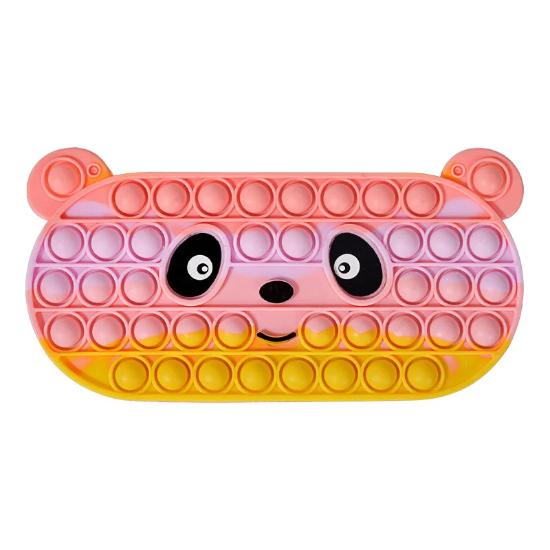 silicone pencil bag handbag decompression bubble toy zipper fruit poppit fidget toy panda pencil bag