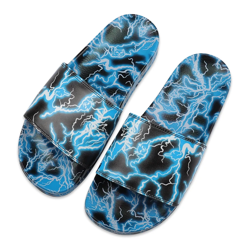 Xsheng Oem Wholesale Sublimation Slipper Custom Slippers Pu Designer Rubber Palms Slippers  For Men Free Shipping