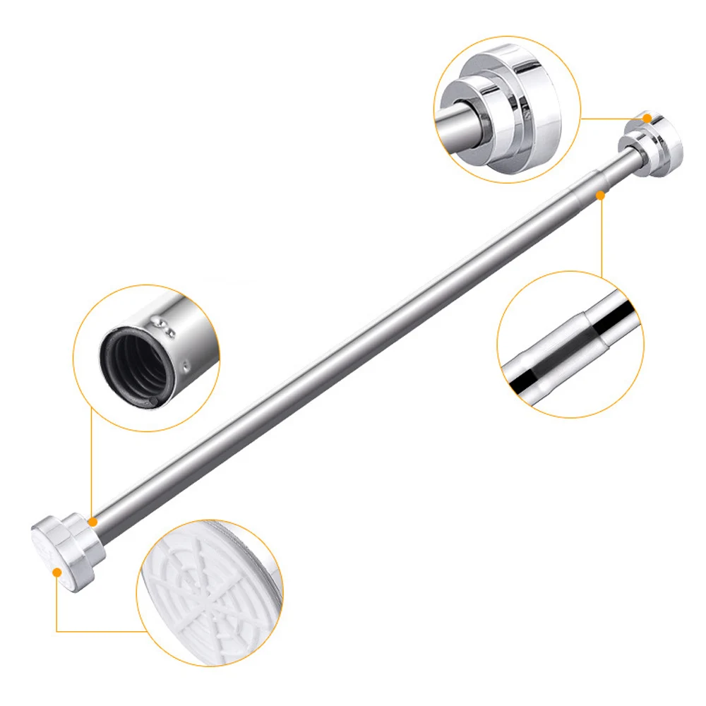 
Home Accessories Bathroom Never Rust Non-Slip Spring Tension Curtain Rod No Drilling Stainless Steel Shower Curtain Rod 