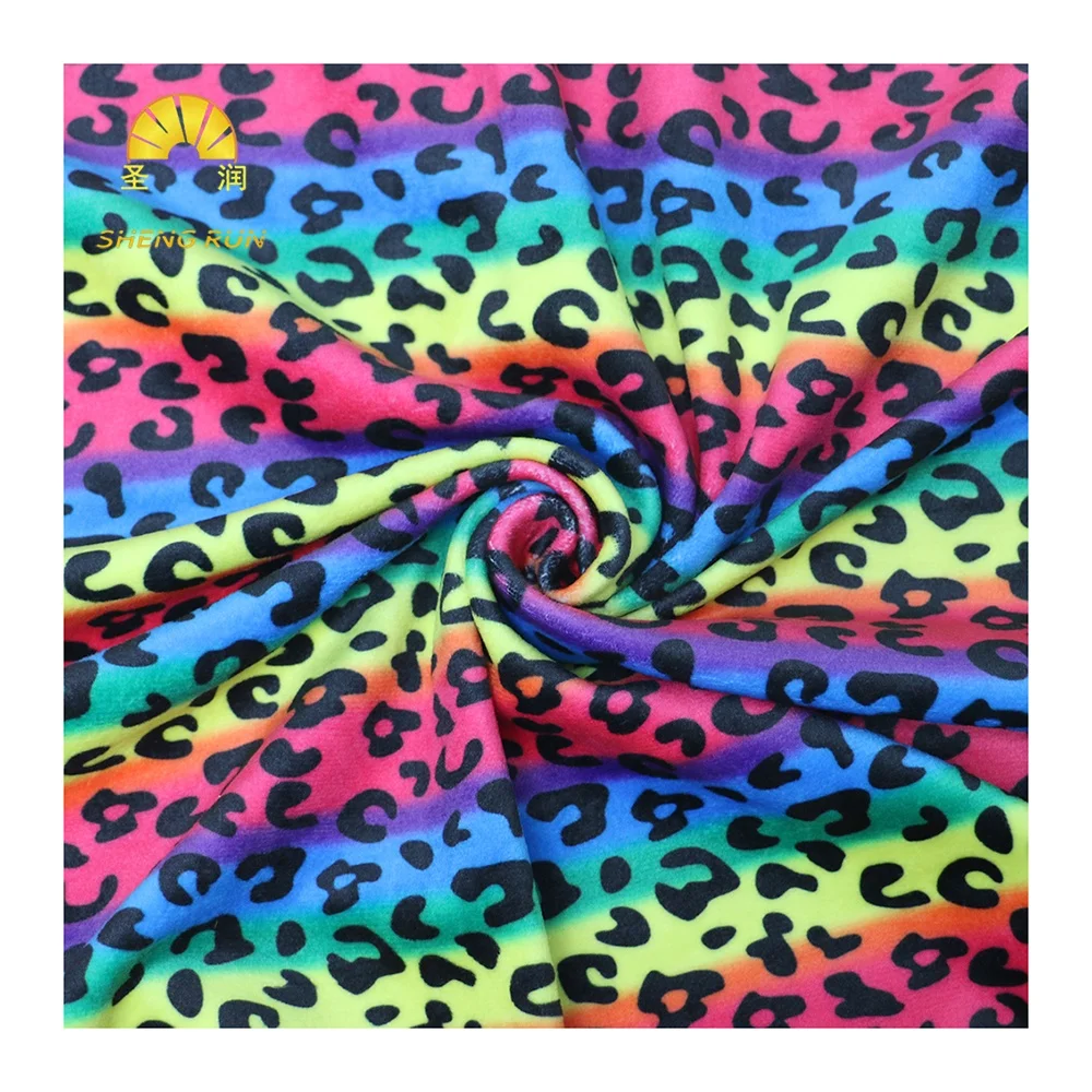 2021 Hot Sale No MOQ Custom DBP Spandex super soft Leopard Print polyester fabric