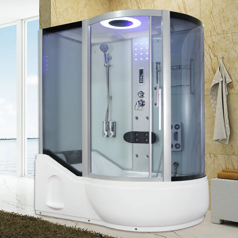 led screen steam shower rooms  arc-shaped modern shower room jacuzzier tub combo steam shower room