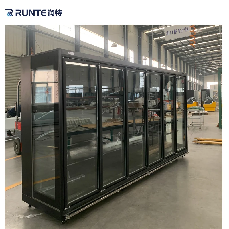 supermarket Display Refrigerator upright Freezer Double glass door Beverage drinks beer fridge display