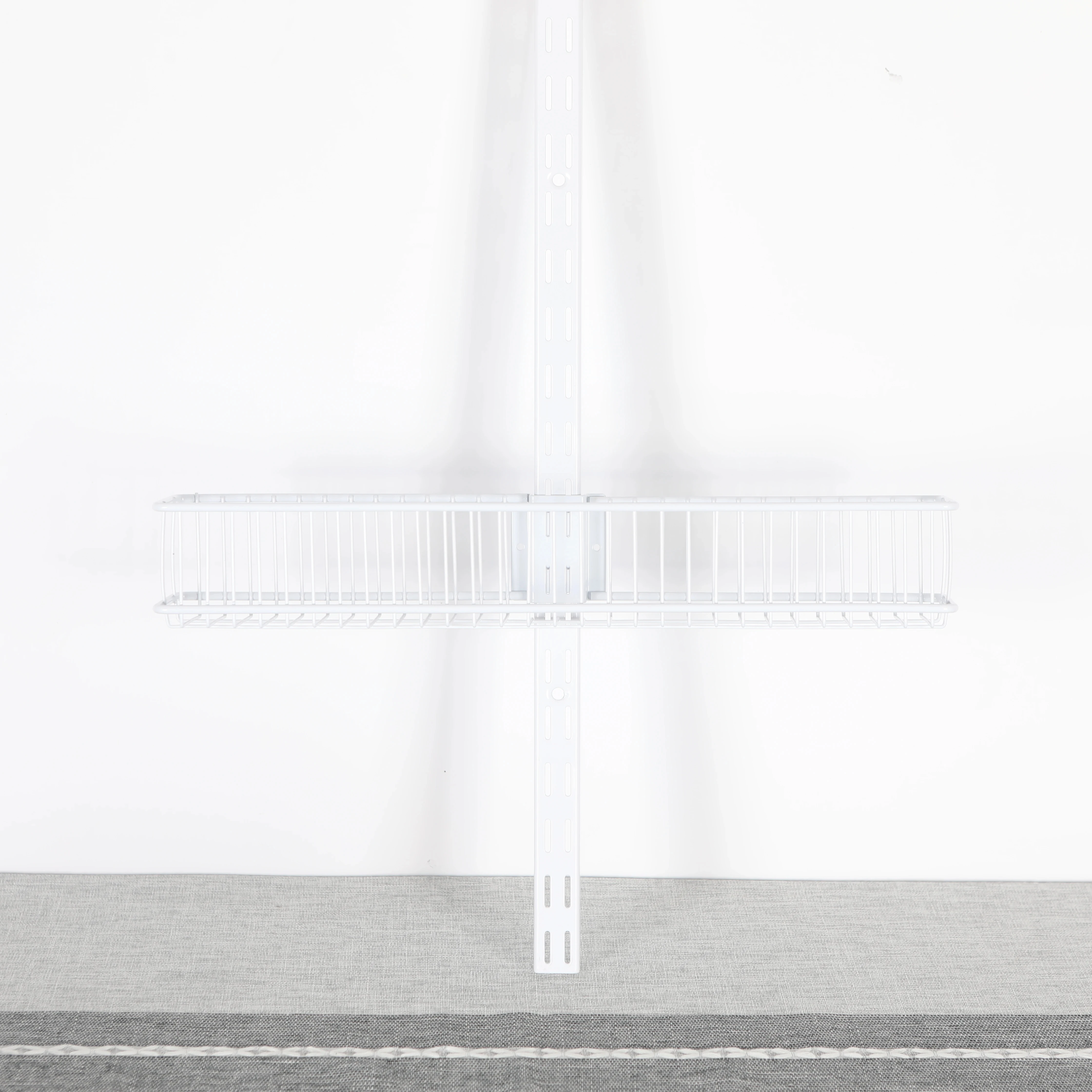 Hot Sale Easy Installation Steel Iron White  Black Wire Double Slot Medium Wire Basket