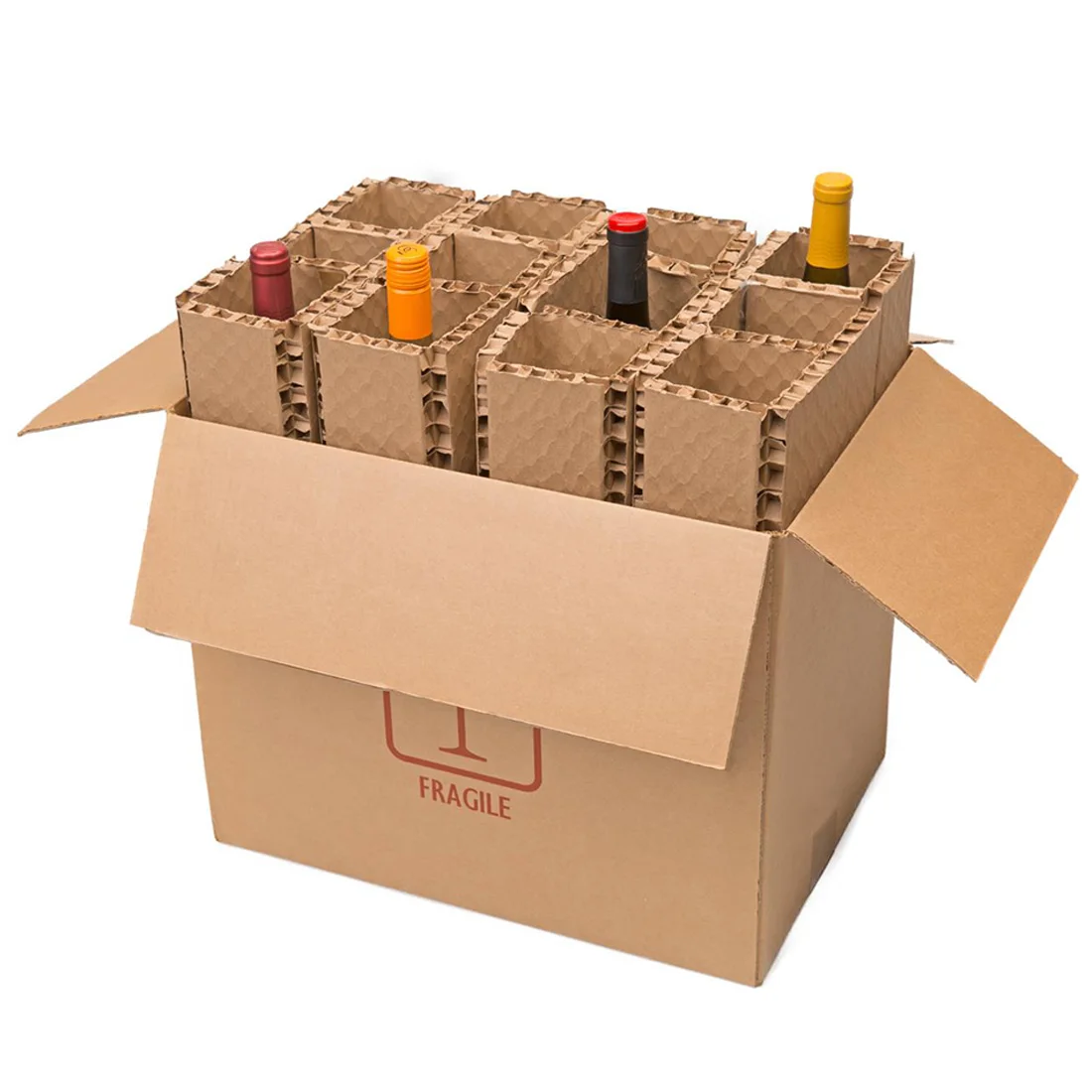 Custom Shipping Boxes for Glass Bottles Paper Cardboard 2/4/6/12 Pack champagne Bottle Glass Wine Beer Shipping Boxes