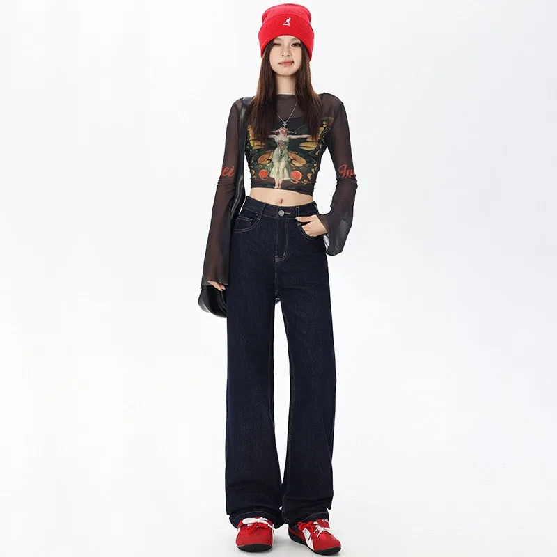 Женские темно-синие джинсы