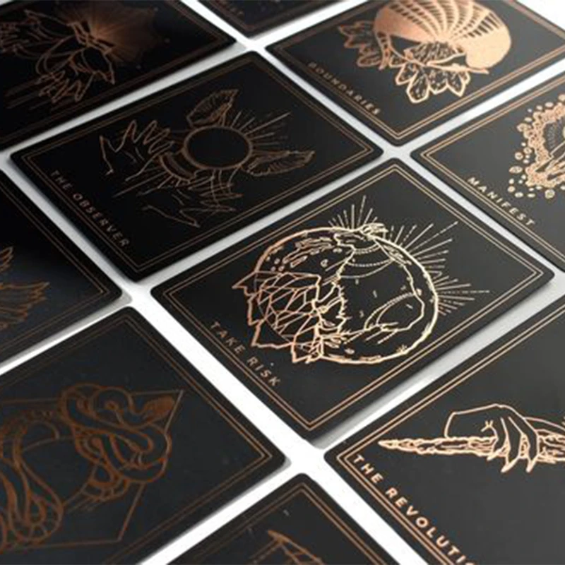 Печатные золотые позолоченные края Tarot En Espanol, карты с принтом «Оракул», позитивная надпись, палуба Таро на заказ с руководством