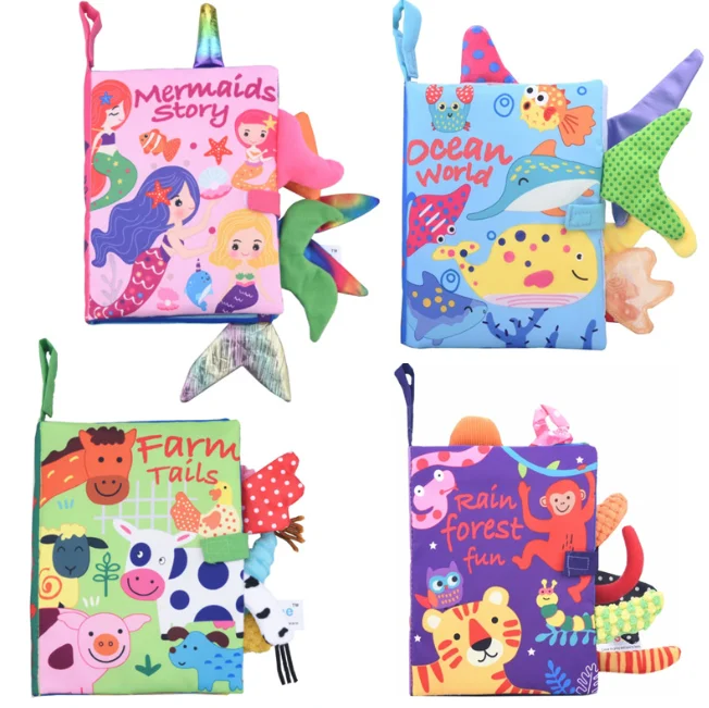 Animal Style Newborn Baby Toys Learning Educational Kids Cloth Books Cute Infant Baby Fabric Book Soft Cloth Books Toys for Baby