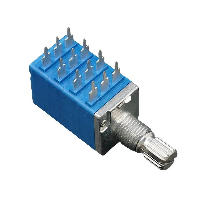 Free samples 9mm 4 gang 12pins 10K 20K 50K 100K linear rotary potentiometer dual concentric shaft b203 rotary potentiometer