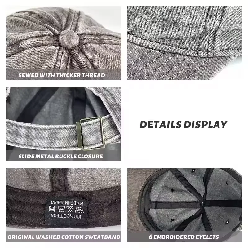 LRT Wholesale Fashion Cotton Dad Trucker Caps Hat Custom Embroidery Logo Washes Denim Sports Baseball Caps Hats For Men