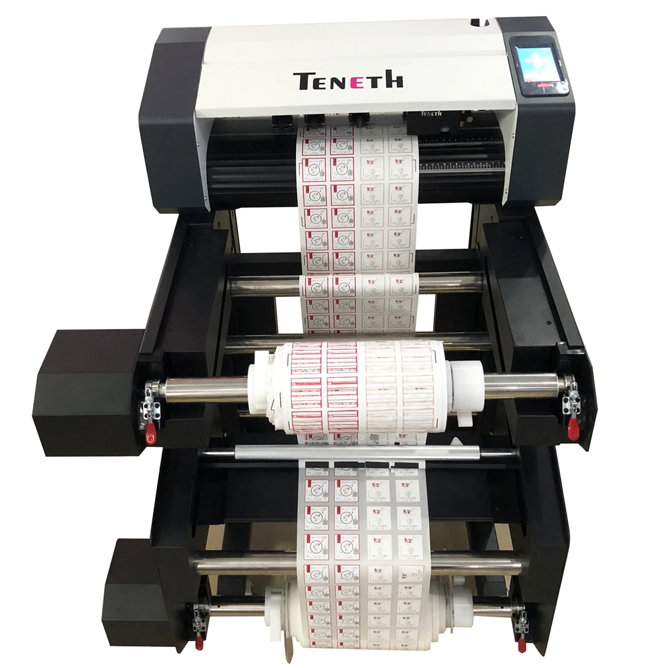 Teneth high speed Roll to roll digital die label cutter with automatic contour cut,remove waste system cutting machine RN3