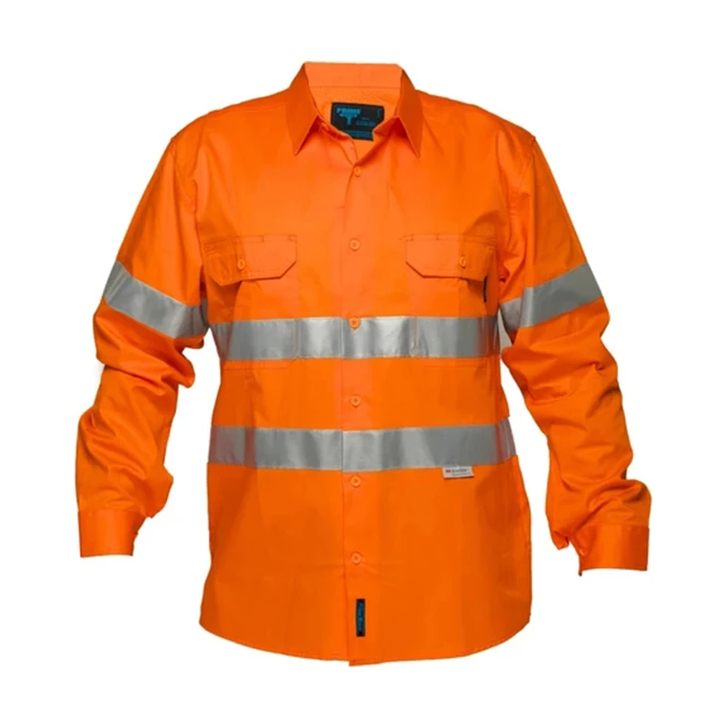 100% Cotton Hi Vis Vented Shirts with Reflective Tape