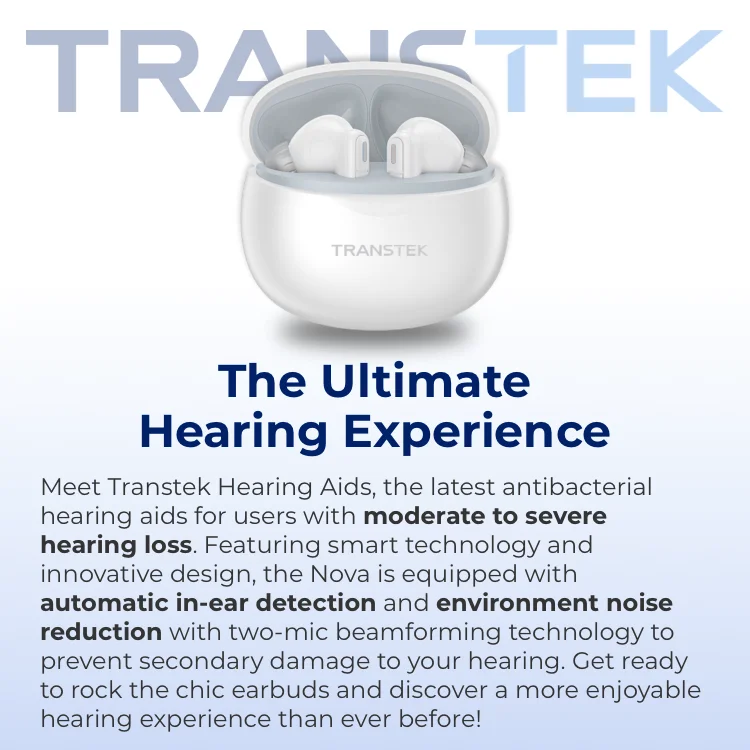 TRANSTEK Quality 16 Channels Digital Audifonos Bluetooth In-ear Headphones Rechargeable Hearing Aid Device for Seniors
