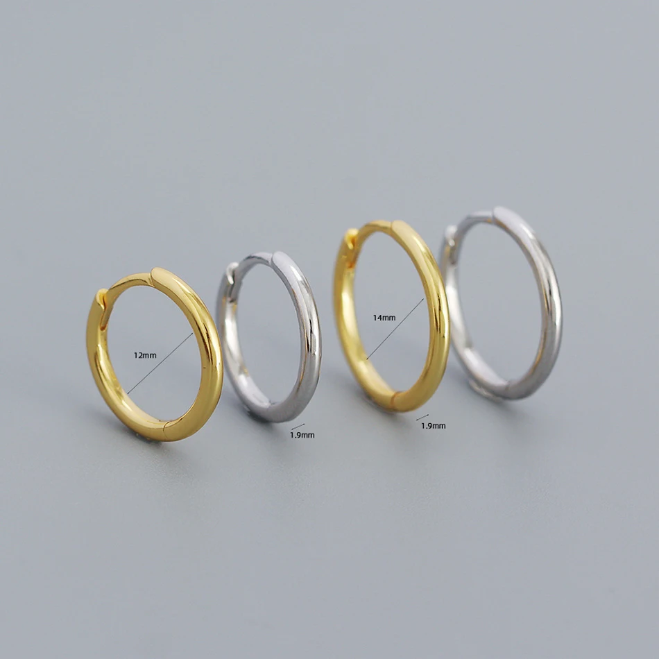 nagosa 925 sterling silver 18k gold vermeil high polish basic huggie hoop earrings