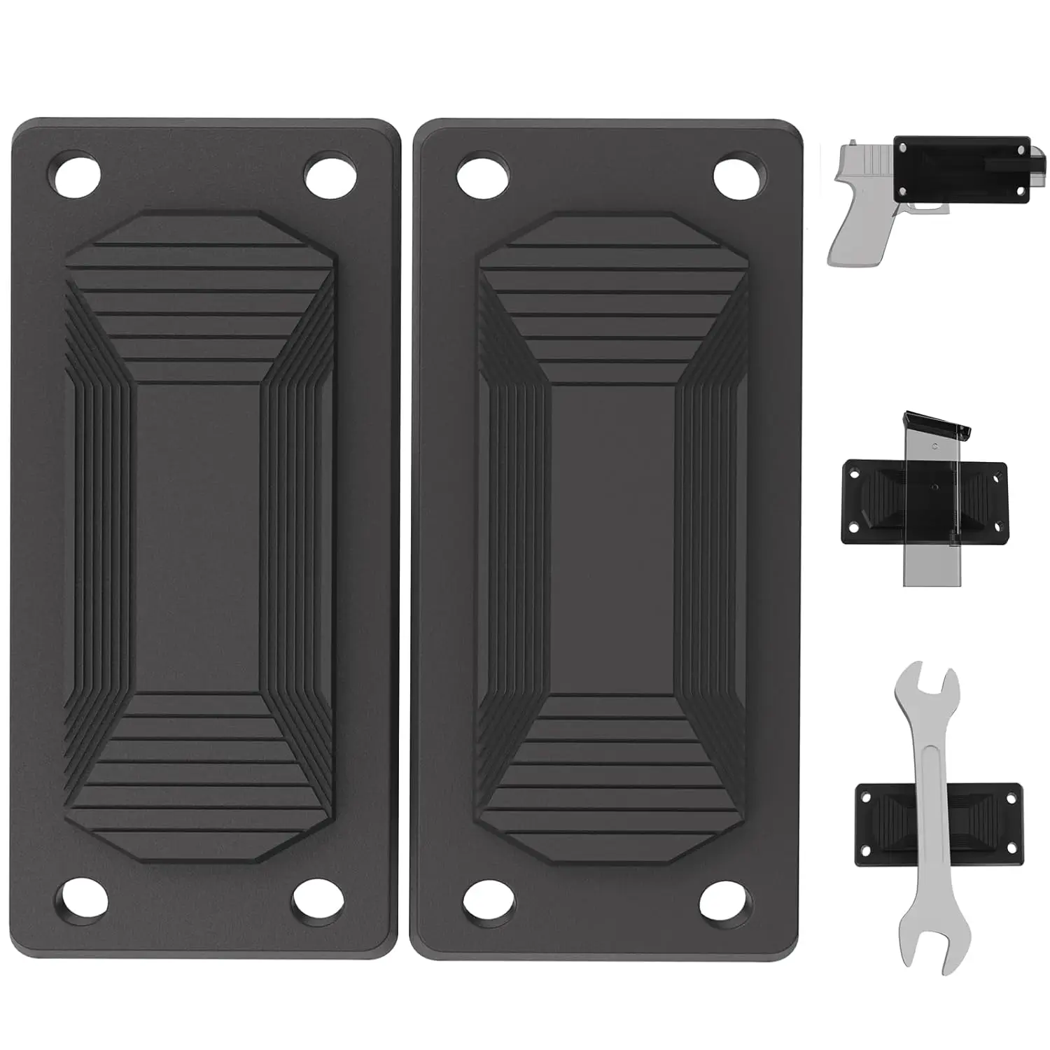 2024 Gun Magnet, Magnetic Gun Mount Rubber Coated with Adhesive Backing and Screws,32 lb Rating