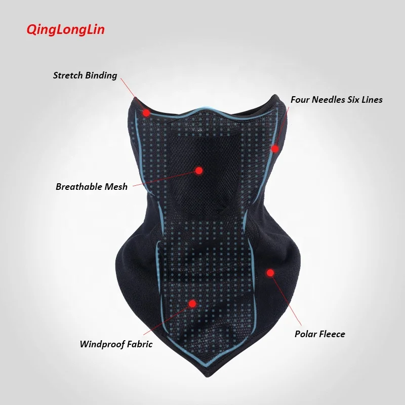 QingLongLin Neck Gaiter Warmer Windproof Snow Mask Cold Weather Half Balaclava For Men Women Skiing Running Cycling Face Cover