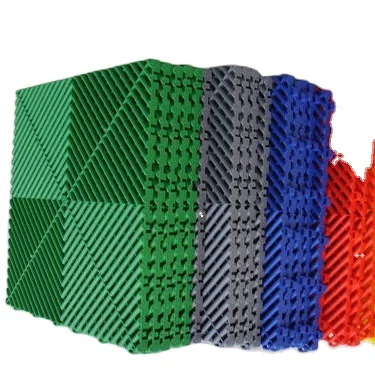 40x40x3 Factory Free Design Anti-skid Plastic PP Interlocking Car Wash Drain Garage Floor Tile for Garage