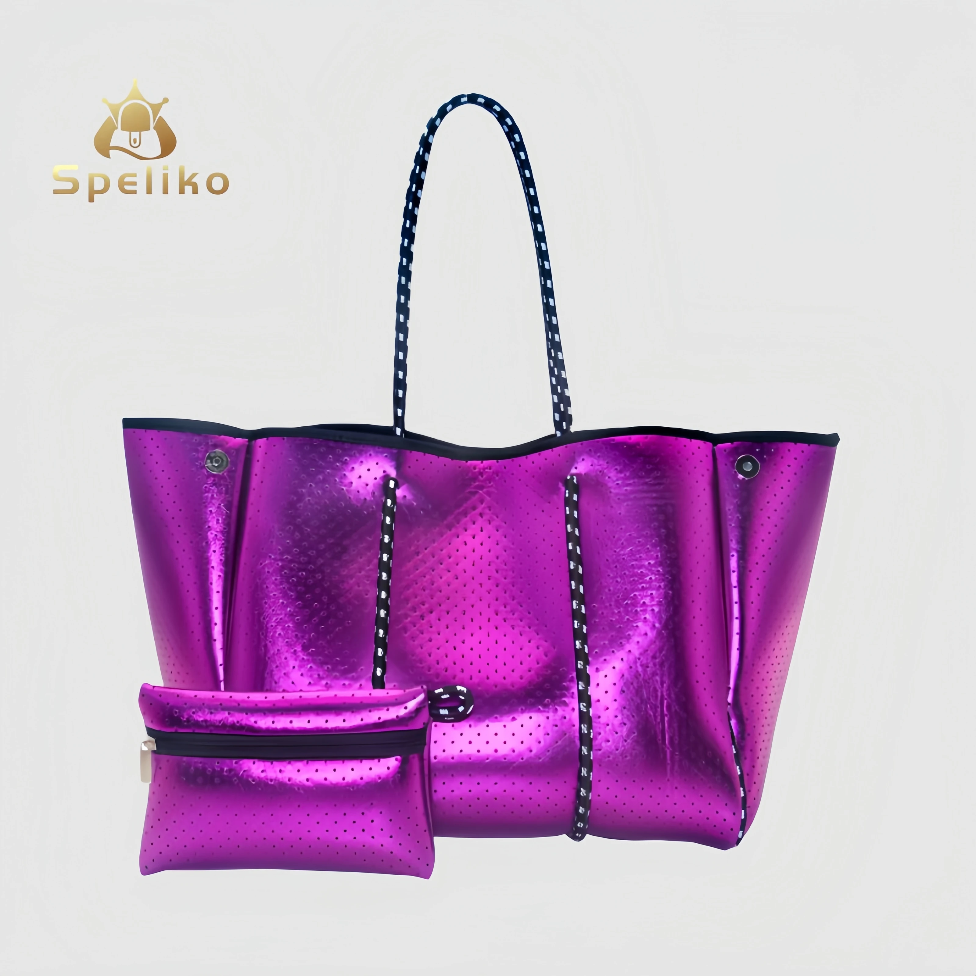 2023 bags women handbags ladies print portable handbag neoprene beach bag wholesale tote bag customize neoprene shoulder tote