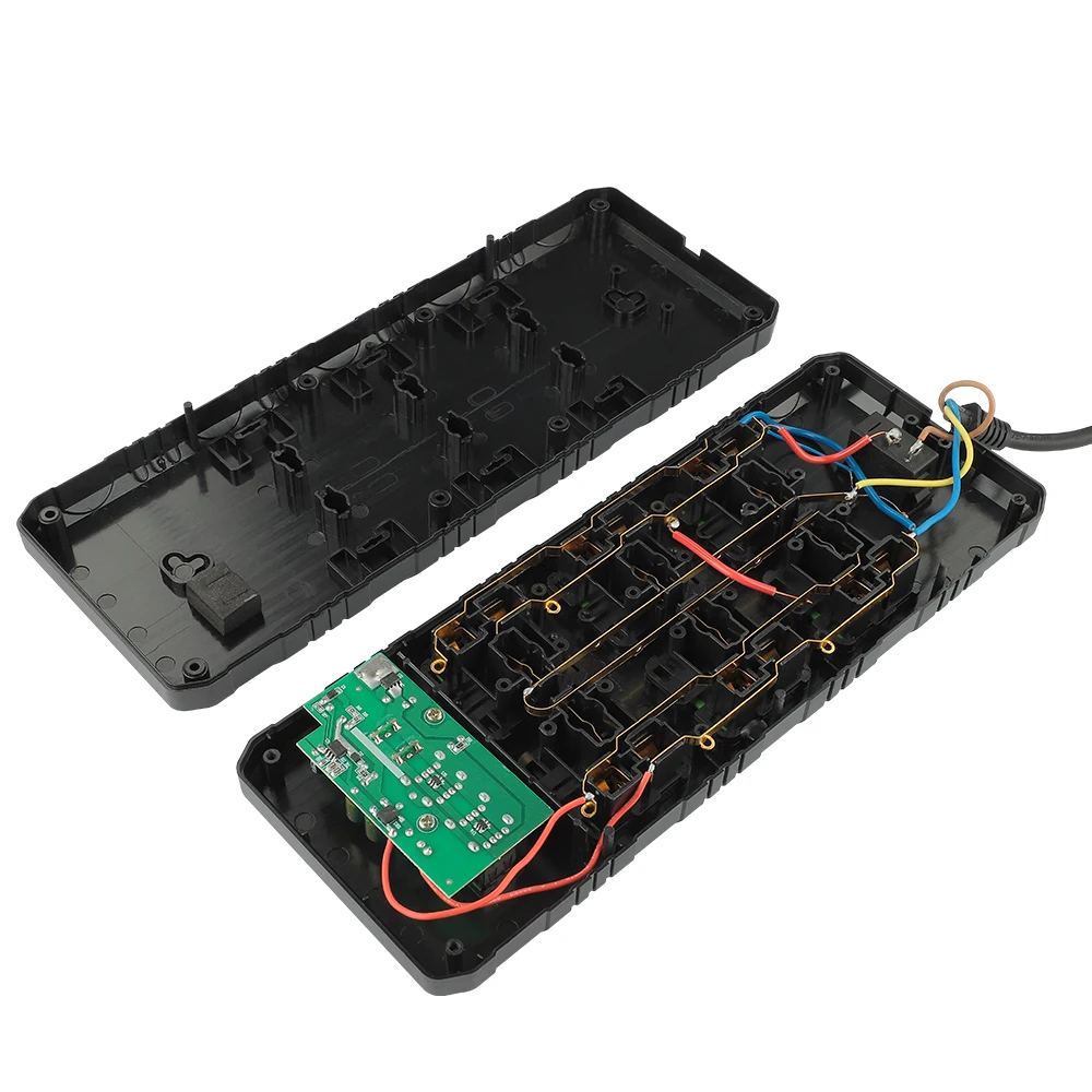 Hot Sale Pc 16a Extention Board Plug 6 Way Outlet Power Strip Socket 4usb+2pd With 2 Meters Usb Plug Socket