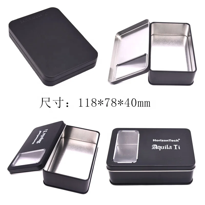 Tinsmaker Rectangular Tea Tin Cans With Window Custom Metal Candy Chocolate Box Recyclable Tins Wholesale Tea Metal Packaging
