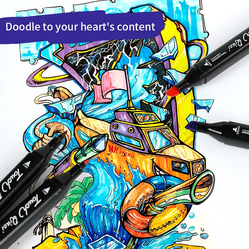 Double Tip Drawing Art Markers 60 80 120 168 262 Colors Alcohol Based Sketch Markers Dual Tip Permanent Color Marker Pens Set