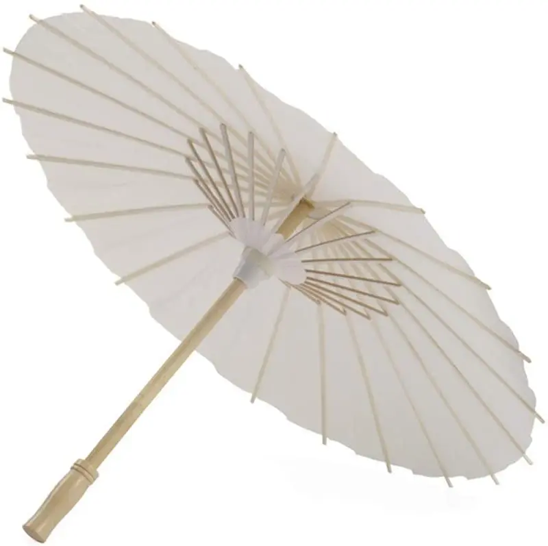 Hot Sale High Quality White Paper  Umbrella Parasol Wedding Souvenir Sun Umbrella
