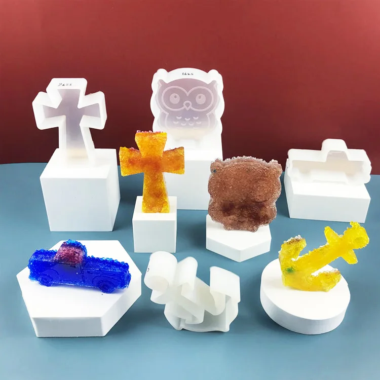 DIY Cross Christianity Shape Car Aromatherapy Silicone Mould Gypsum Diffuser Stone Mold Cake Epoxy Resin Mould