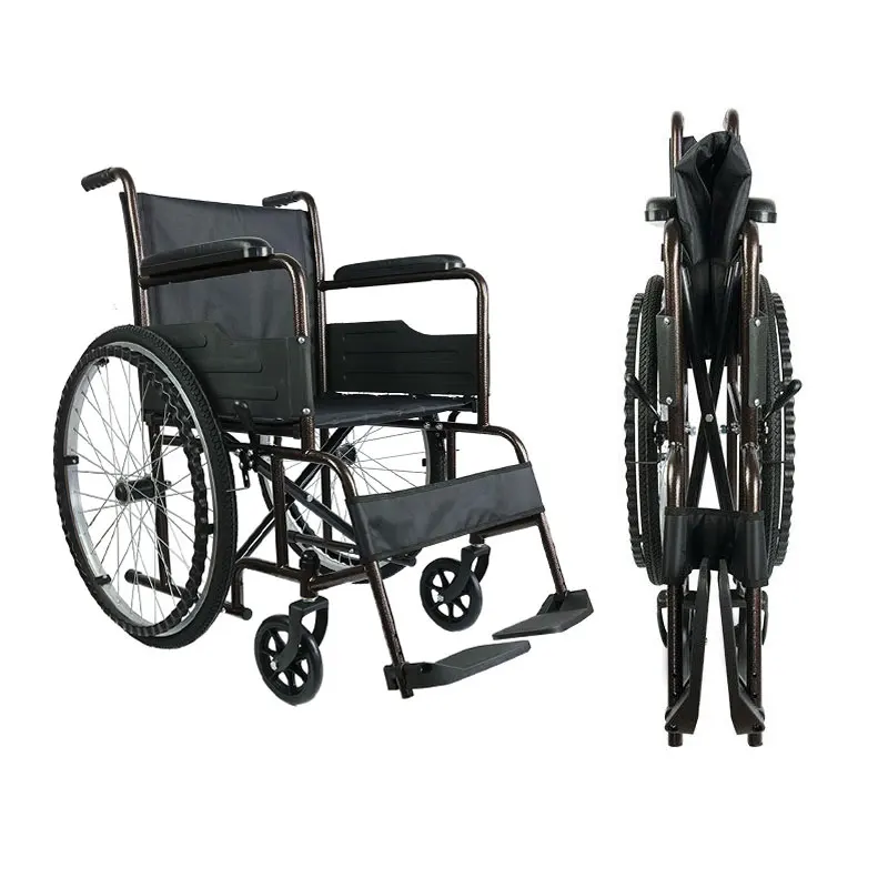 Fashionable High Quality Light Weight Wheel Chair Specifications New Design Sprayed Steel Frame 16 Inches Rear Wheel