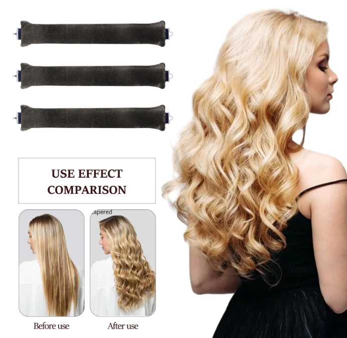 3PCS Soft Hair Rollers Hair Curlers to Sleep in Hair Rods for Curls Heatless Curl Rods Overnight Blowout Rods