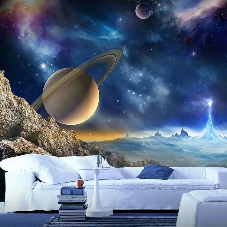 Star wallpaper wholesale ktv theme background wall hotel wallpaper space planet wall cloth