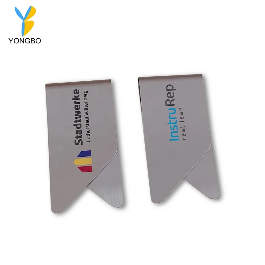 New Product Brass Paper Clip Printing Logo Wing Clips Metal Bookmark Clip