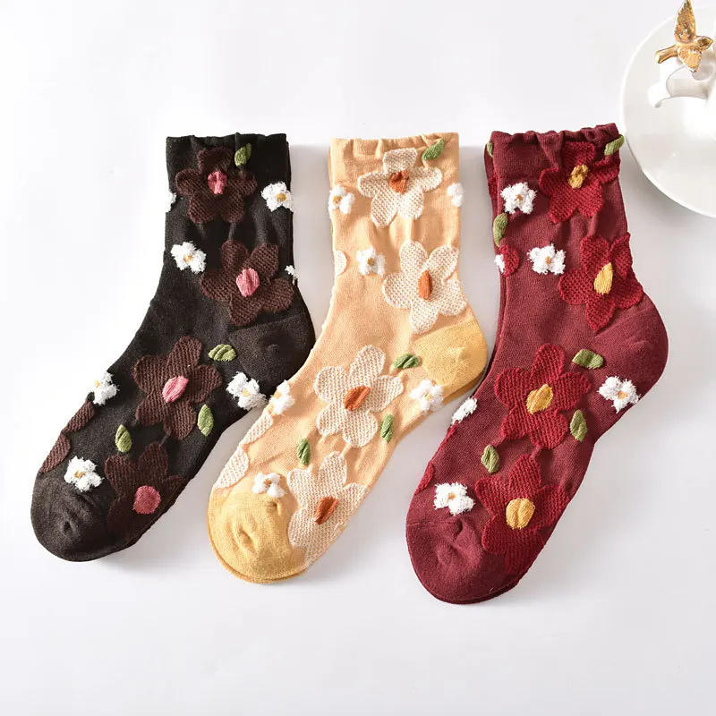 New design women knitted socks four season fashion sock