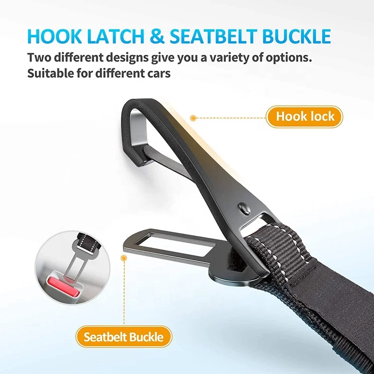 Best Quality Elastic & Durable Car Harness Retractable Dog Car Seat belt Adjustable Nylon Pet Seat Safety Belt for Vehicle