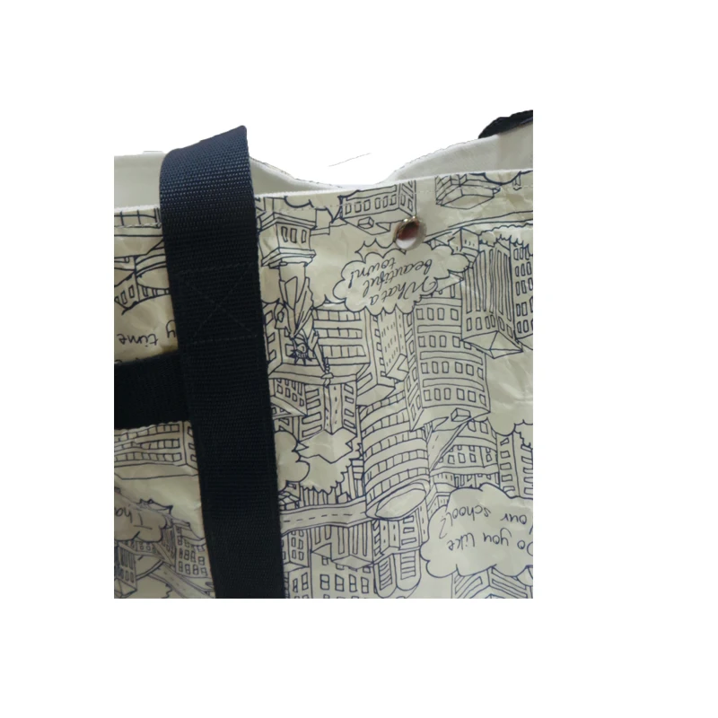 OEM canvas lining dupont tyvek paper travel tote shopping dupont paper tote bag custom eco friendly tote bags tyvek bag