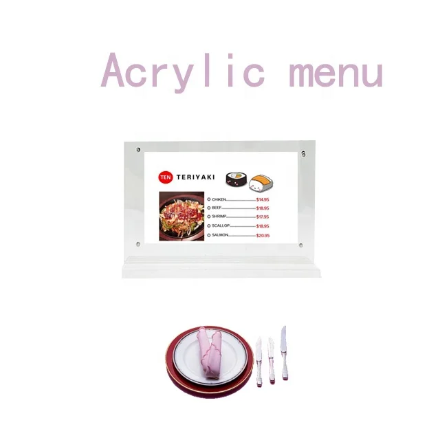 New product A5 Acrylic  Holder polymethyl methacrylate menu display rack for bar and restaurant