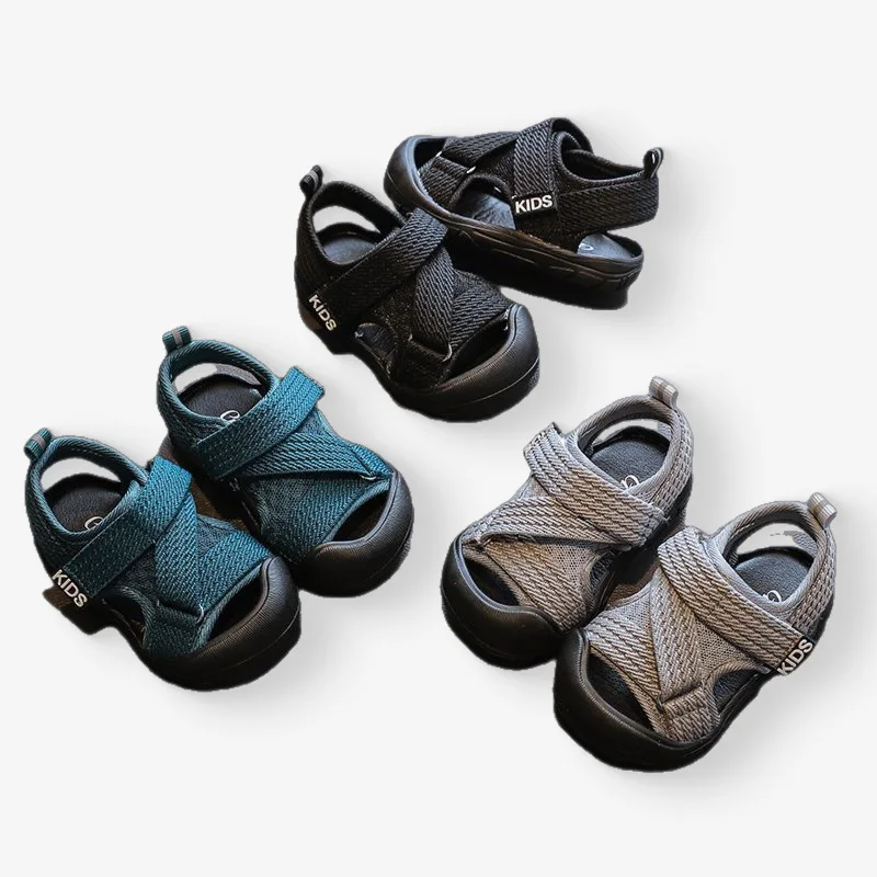 Summer New Boys Sandals Breathable Kids PU Shoes Non Slip Antiskid Baby Toddler Shoes