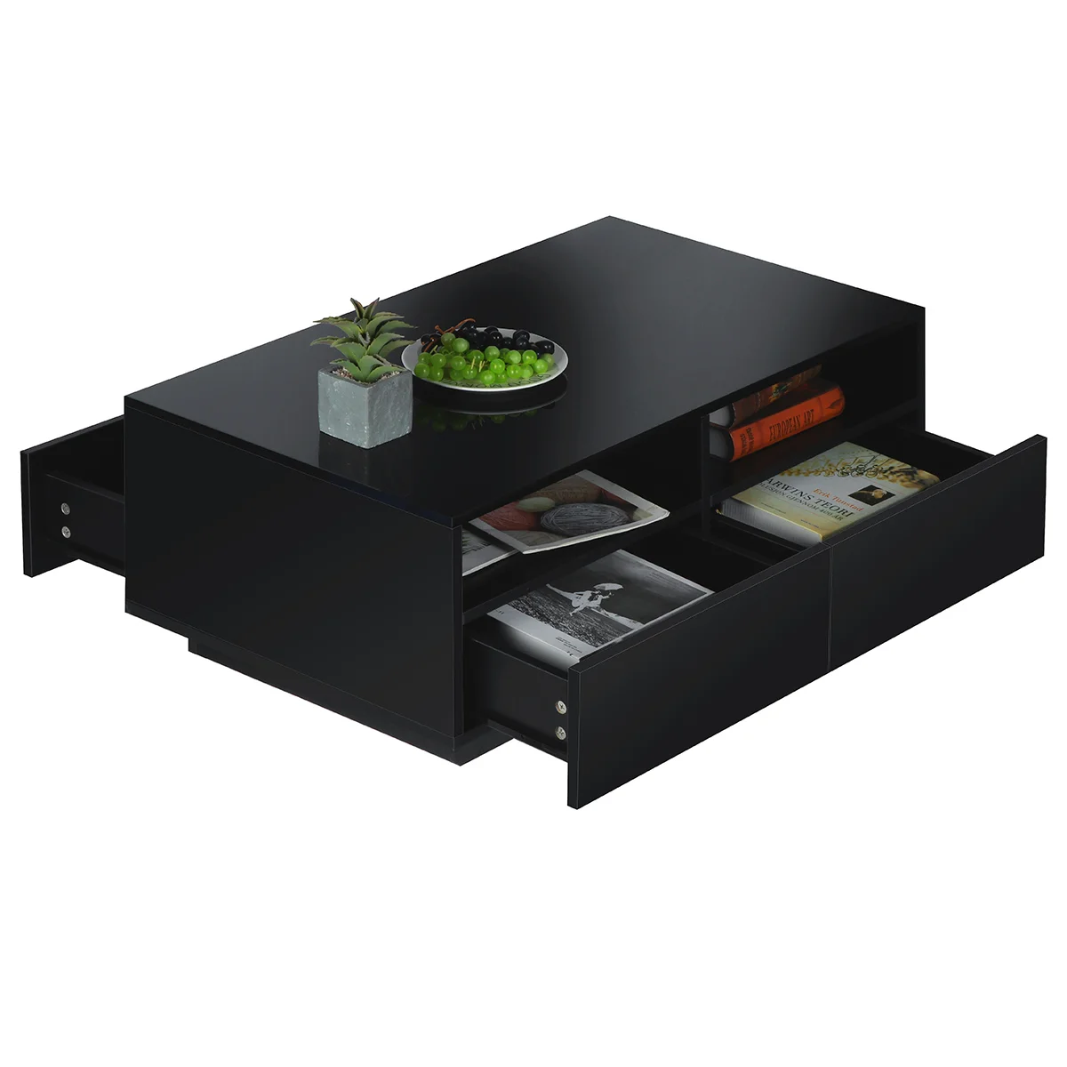 Modern Simple Design Coffee Table with LED Coffee Center Table with Storage for Living Room