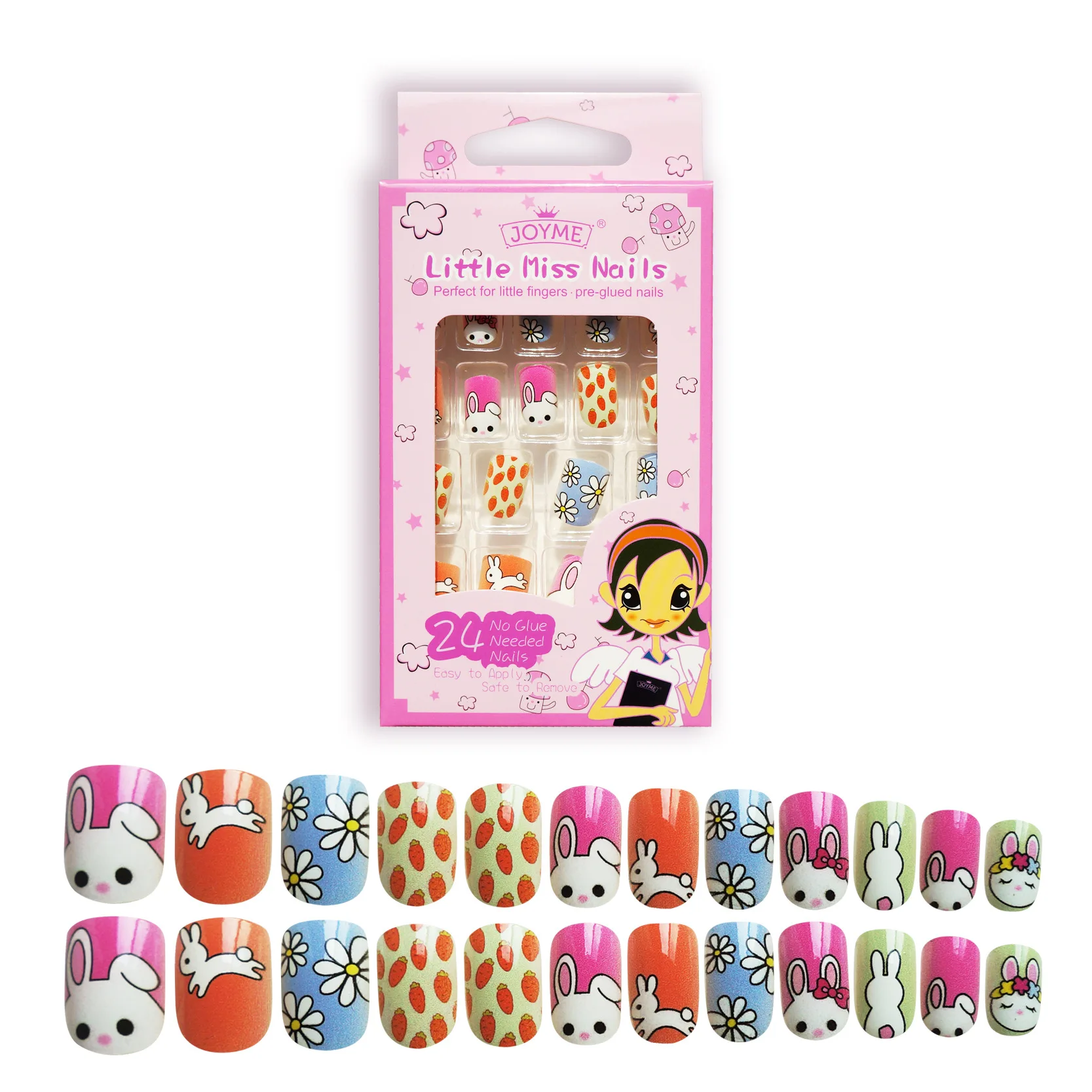 Wholesale False Nail OEM Custom Design Children Cute Pattern Kids Press On Nails Kids Nail Art