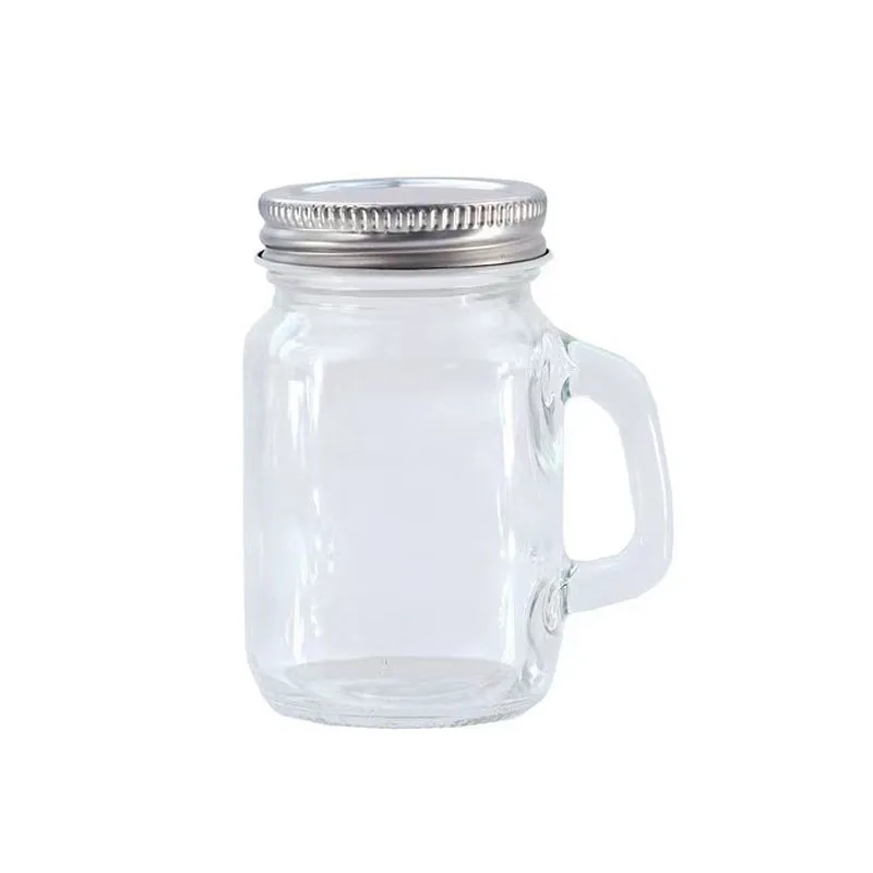 Cheap Price 135ml German Europe drinking beer wine ice cold juice candle glass jar embossed mason jar with handle for malt beer (1600736277127)