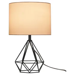 Factory Direct Sale Bedside Decoration White Painted Welding Metal Cage Table Lamp