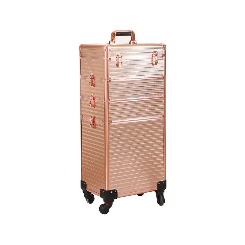 Foretrend New  Stagiant Rolling Makeup Train Case Large Storage Cosmetic Trolley 4 in 1 Large Capacity Trolley Makeup Travel
