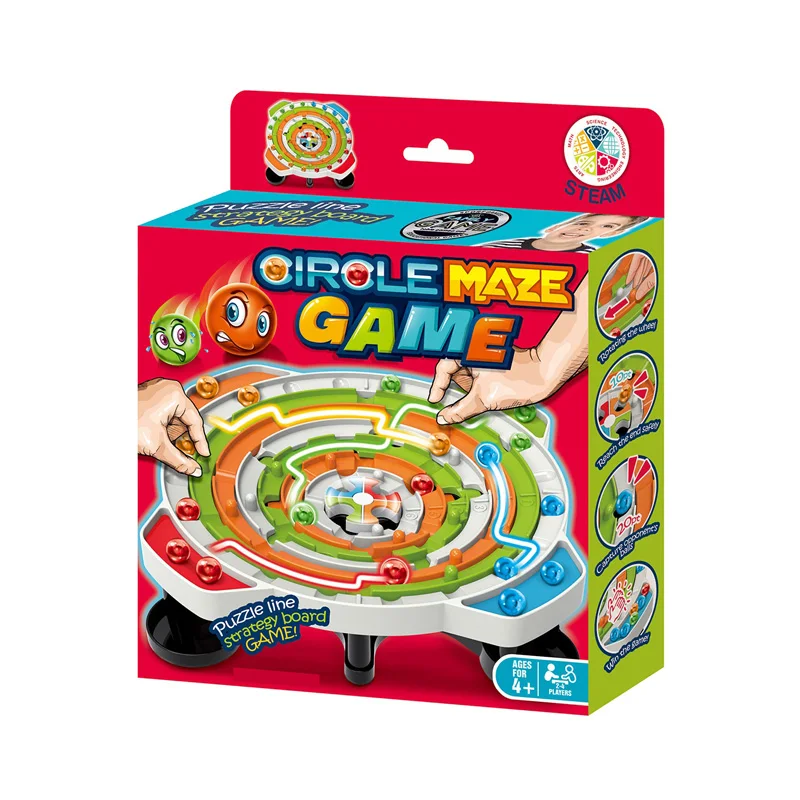 Multiplayer funny plastic circle ball maze game family party game puzzle line strategy board games for kids educational