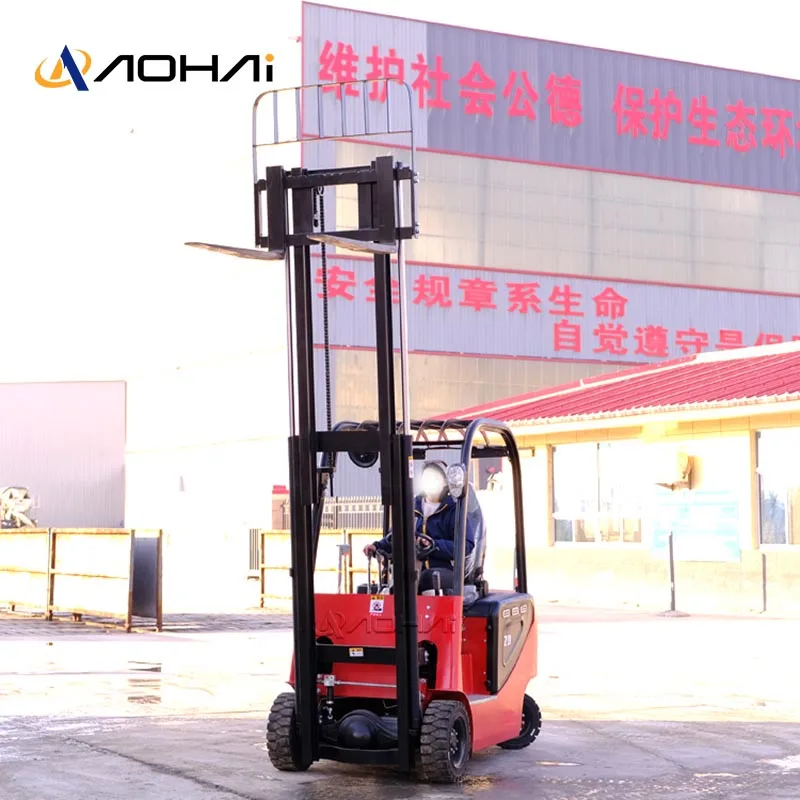 Full Electric Pallet Forklift Truck Machine Factory Price Double Forks Pallet Largre/Small Wheel Forklift