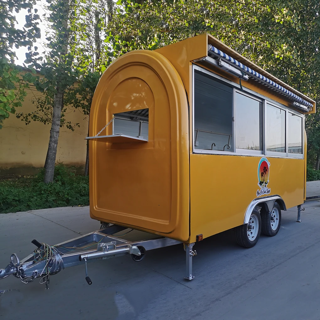 Wholesale Low Price FRP Round Food Truck Trailer Hot Dog Hot Dog Burger Trailer for BBQ Ice Cream Trailer Body