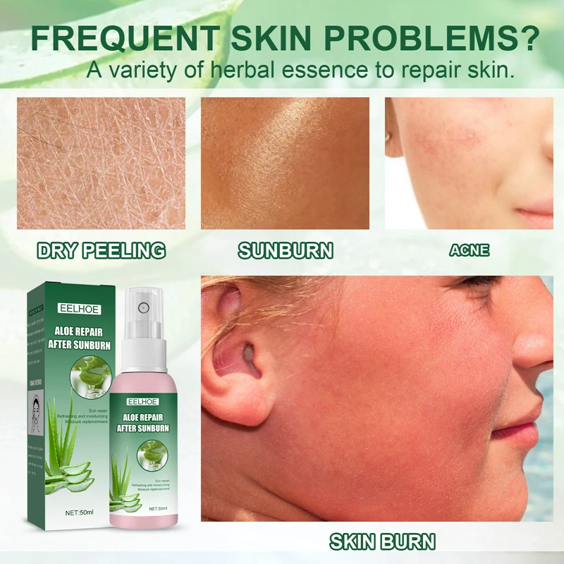 OEM ODM Natural Aloe Vera Skin Care Serum 35ml Soin De Visag Sunburn Repair Essence Skin Care Moisturizing Anti aging Face Serum